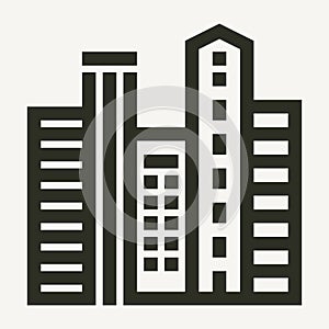 Minimal city skyscapers buildings icon