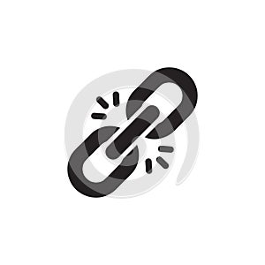Simple Flat Chain Weak Link Connection Connection Icon Illustration