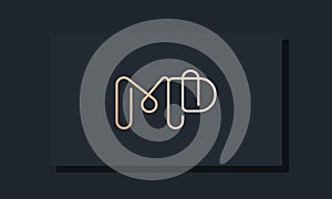 Minimal clip initial letter MP logo