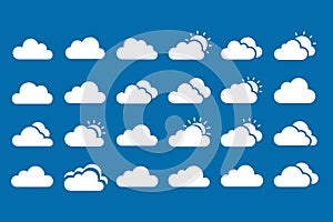 Minimal Cloud Icon Set Weather Themed Cloud Illustrations and vector photo