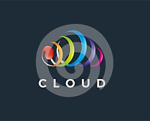 Minimal cloud logo template - vector illustration