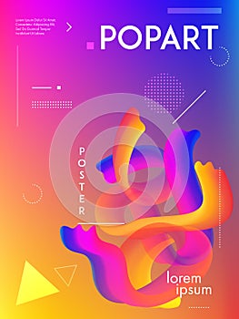 Minimal colorful gradient background cover. Modern poster design abstract fluid shapes composition.