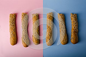 minimal concept of isolated traditional snacks in the middle east. baked pastry food with sesame seeds.