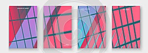 Minimal cover collection design. Colorful pink neon halftone gradient.  Abstract retro 90s style texture geometric pattern lines.
