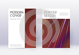 Minimal cover design template set. Orange abstract