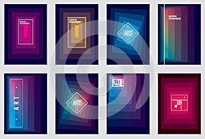 Minimal covers design. Vector set geometric abstract backgrounds collection. Design templates for flyers, booklets, greeting cards