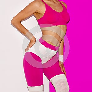 Minimal creative pop art Girl. Fitness body vibration