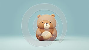 Minimal Cute Bear Character - Toy Bear Illustration 3d Model