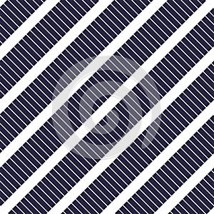 Minimal dashed lines vector seamless pattern, abstract background. Simple geometric design. Diagonal parallel stripes. Single col