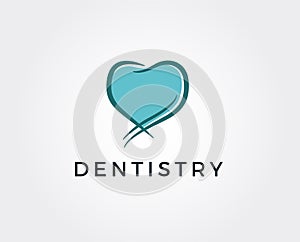 Minimal dentistry logo template - vector illustration