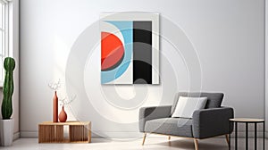 Minimal Design Digital Art For Canvas: Serene Minimalism With Retro Charm photo