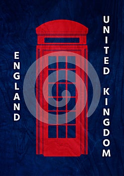 minimal design of the red telephone box popular british symbol. strong color and modern graphics with nostalgia style. poster for