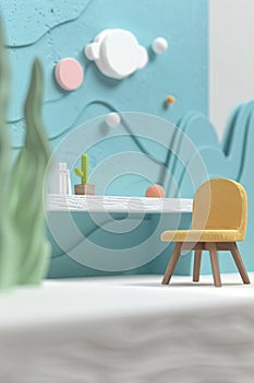 Minimal design in a Zen workspace, maximizing productivity, clean lines, calm neutral tones photo
