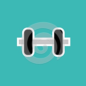 Minimal dumbbell icon. Vector