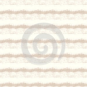 Minimal ecru jute plain horizontal stripe texture pattern. Two tone washed out beach decor background. Modern rustic