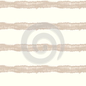 Minimal ecru jute plain horizontal stripe texture pattern. Two tone washed out beach decor background. Modern rustic