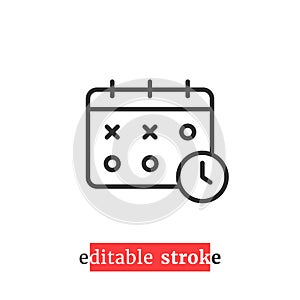 Minimal editable stroke calendar icon