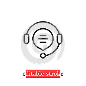 Minimal editable stroke hotline icon