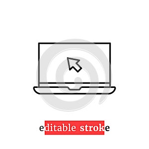 minimal editable stroke laptop icon