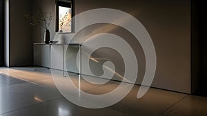 Minimal Entry Wall With Soft Light Shadows