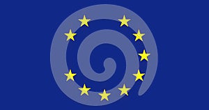 Minimal European Union EU Flag Stars Falling Because of Crisis Rendered 4k Animation Video Clip.