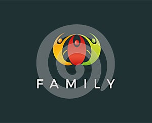 Minimal family logo template - vector illustration