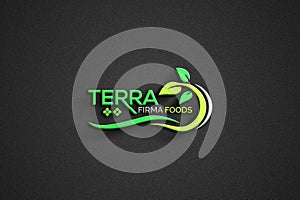 Minimal Farm Leaf Nature Logo Design photo