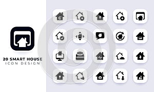 Minimal flat smart house icon pack