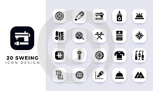Minimal flat sweing icon pack