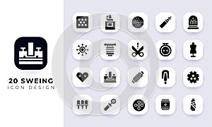 Minimal flat sweing icon pack