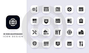 Minimal flat web maintenanceicon pack