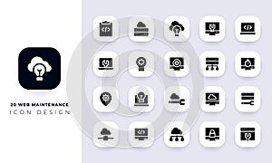 Minimal flat web maintenanceicon pack
