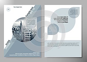 Minimal flyers report business magazine poster layout portfolio template.Brochure design template vector.Square layout