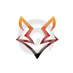 Minimal Fox Head Logo Vector Design Icon