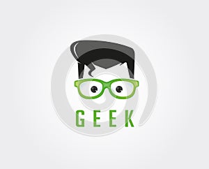 Minimal geek logo template - vector illustration