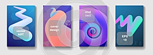 Minimal geometric abstract background with trendy dynamic fluid shapes. Covers for magazine, brochure, flyer, placard, poster
