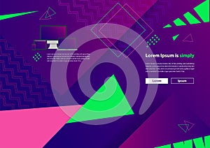 Minimal geometric background. Dynamic shapes. Vector Trendy grad photo