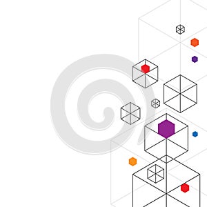 Minimal geometric graphic background, abstract hexagon shape