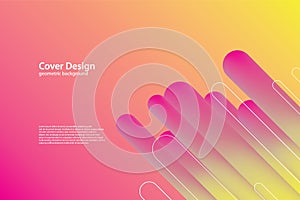 Minimal geometric pnk and yellow background. colorful shapes compositions vector illustration