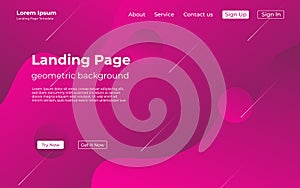 Minimal geometric purple pink abstract background, dynamic shape composition landing page backgrounds