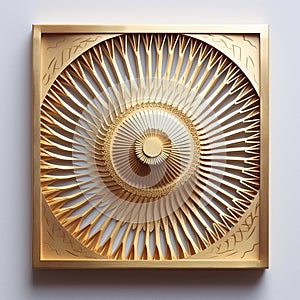 Minimal Gold Foil Kinetic Art: Elegant Geometric Paper Sculpture