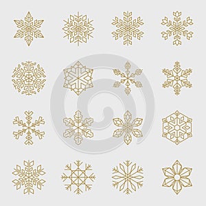 Minimal golden snowflakes set