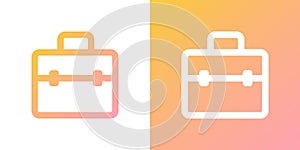 Minimal gradient briefcase icon. Back to school. Vector illustration, flat design