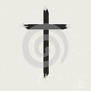 Minimal grunge christian cross design