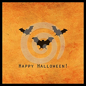 Minimal halloween design with scary bats silhouette. Scary greeting card and invitation party poster.