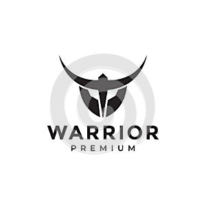 Minimal head helmet warrior logo design vector graphic symbol icon illustration creative idea