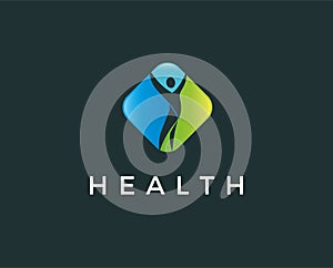 Minimal health logo template - vector illustration