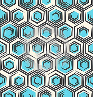 Minimal Hexagon Graphic Design. Seamless Geometric Pattern.