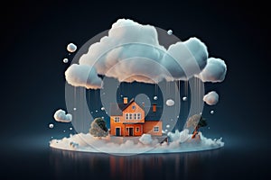 Home floating on clouds clear style