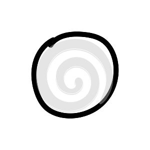 Minimal icon featuring outline of circle checkbox indicating unchecked or unselected status